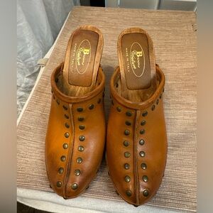 Size 8 Leather Studded Clogs by Browns